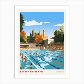 London Fields Lido London Swimming Poster Art Print