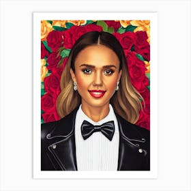 Jessica Alba Illustration Movies Art Print