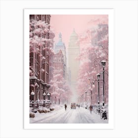 Dreamy Winter Painting New York City Usa 2 Art Print