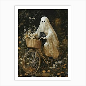 Ghost On A Bicycle Art Print