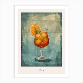 Rum Watercolour Poster Art Print
