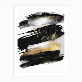 Abstract Black And Gold Painting 23 Art Print