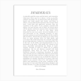 Desiderata (white tone) Art Print