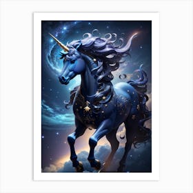 Blue Unicorn 1 Art Print