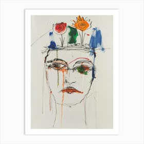 Flowers On A Head Art Print