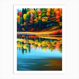 Autumn Reflected In The Lake Art Print