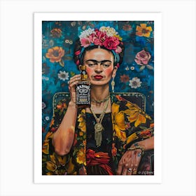 Frida Kahlo Portrait Watercolor Art Print