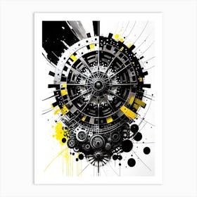 Black And Yellow Abstract Painting 1 Art Print