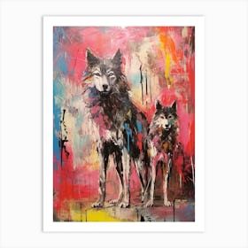 Wolves Abstract Expressionism 1 Art Print