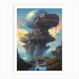 Spaceship City Art Print