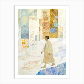 Man Walking In The Snow Art Print