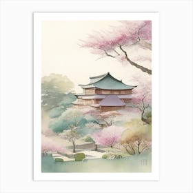 Adachi Museum Of Art, 1, Japan Pastel Watercolour Art Print
