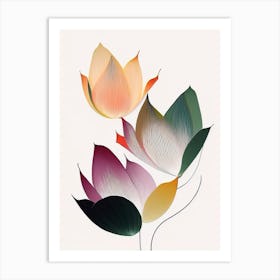 Lotus Flower Petals Abstract Line Drawing 3 Art Print