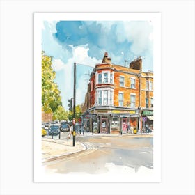 Waltham Forest London Borough   Street Watercolour 2 Art Print
