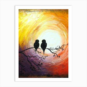 Birds On A Branch Art Print