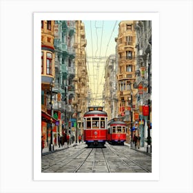 Istikal Avenue Pixel Art 9 Art Print