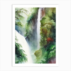 Millaa Millaa Falls, Australia Water Colour  (2) Art Print