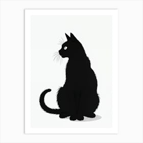 Shadows Of Elegance. Black Cat 3 Art Print