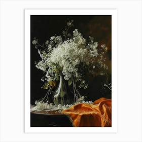 Baroque Floral Still Life Gypsophila 1 Art Print