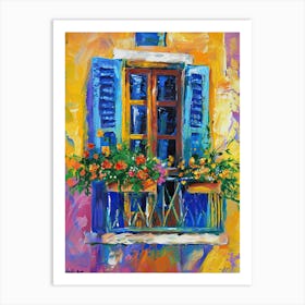 Balcony Painting In Athens 4 Art Print
