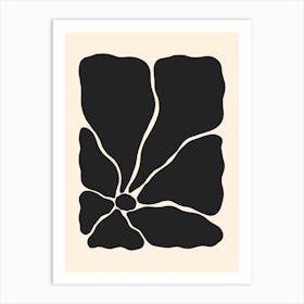 Abstract Flower 03 - Black Art Print