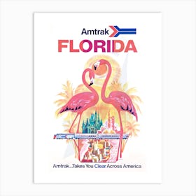 Amtrak Travel Poster For The Florida By David Klein Art Print