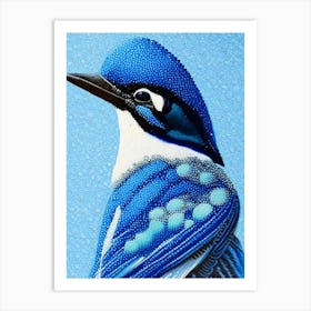 Blue Jay Pointillism Bird Art Print