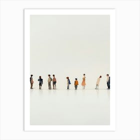 Minimalist People Color Abstract Watercolor 3 Art Print