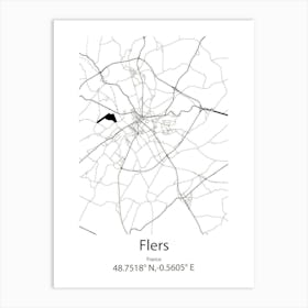 Flers,France Minimalist Map Art Print