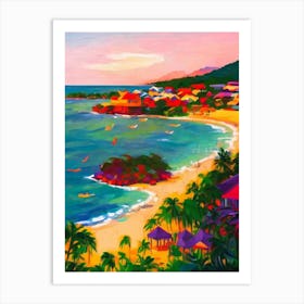 Chaweng Beach, Koh Samui, Thailand Hockney Style Art Print