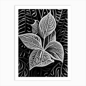 Starfruit Leaf Linocut Art Print