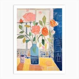 Flower Painting Fauvist Style Rose 4 Art Print