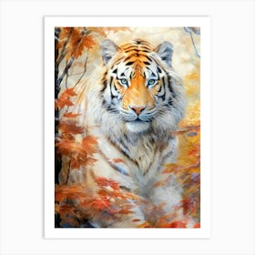 Tiger In Autumn animal Art Print
