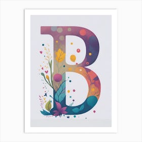 Colorful Letter B Illustration 32 Art Print