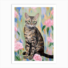 A Egyptian Mau Cat Painting, Impressionist Painting 3 Art Print
