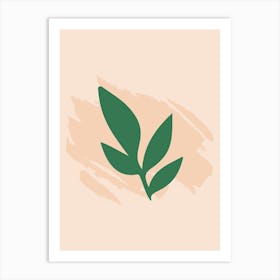Green Leaf Icon Art Print