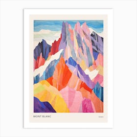 Mont Blanc France 4 Colourful Mountain Illustration Poster Art Print