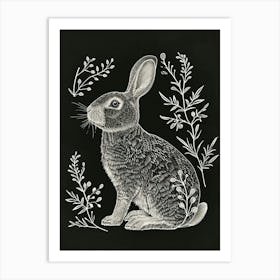 Cinnamon Rabbit Minimalist Illustration 4 Art Print
