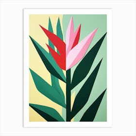 Cut Out Style Flower Art Heliconia Art Print