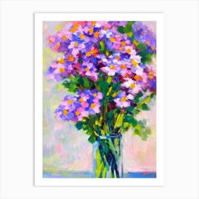 Forget Me Not Floral Abstract Block Colour 1 Flower Art Print