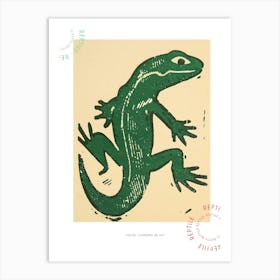 Block Print Lizard 3 Poster Art Print