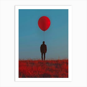 Red Balloon In The Sky Art Print