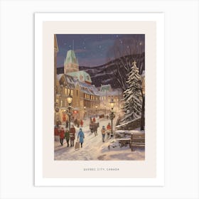 Vintage Winter Poster Quebec City Canada 4 Art Print