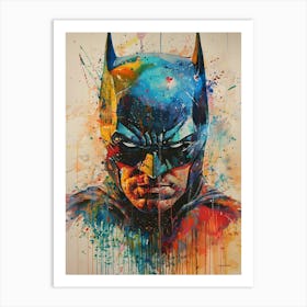 Batman Portrait Watercolor 1 Art Print