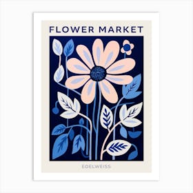 Blue Flower Market Poster Edelweiss 1 Art Print