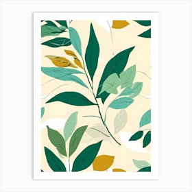 Seamless Pattern With Leaves Art Print