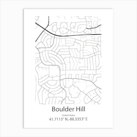 Boulder City,United States Minimalist Map Art Print