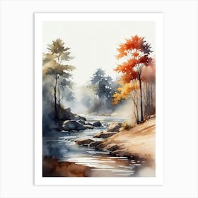 Watercolor Of A River 16 Art Print