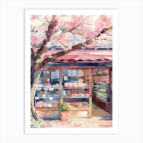 Cherry Blossom Shop Art Print