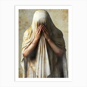 Woman Covering Her Face Art Print